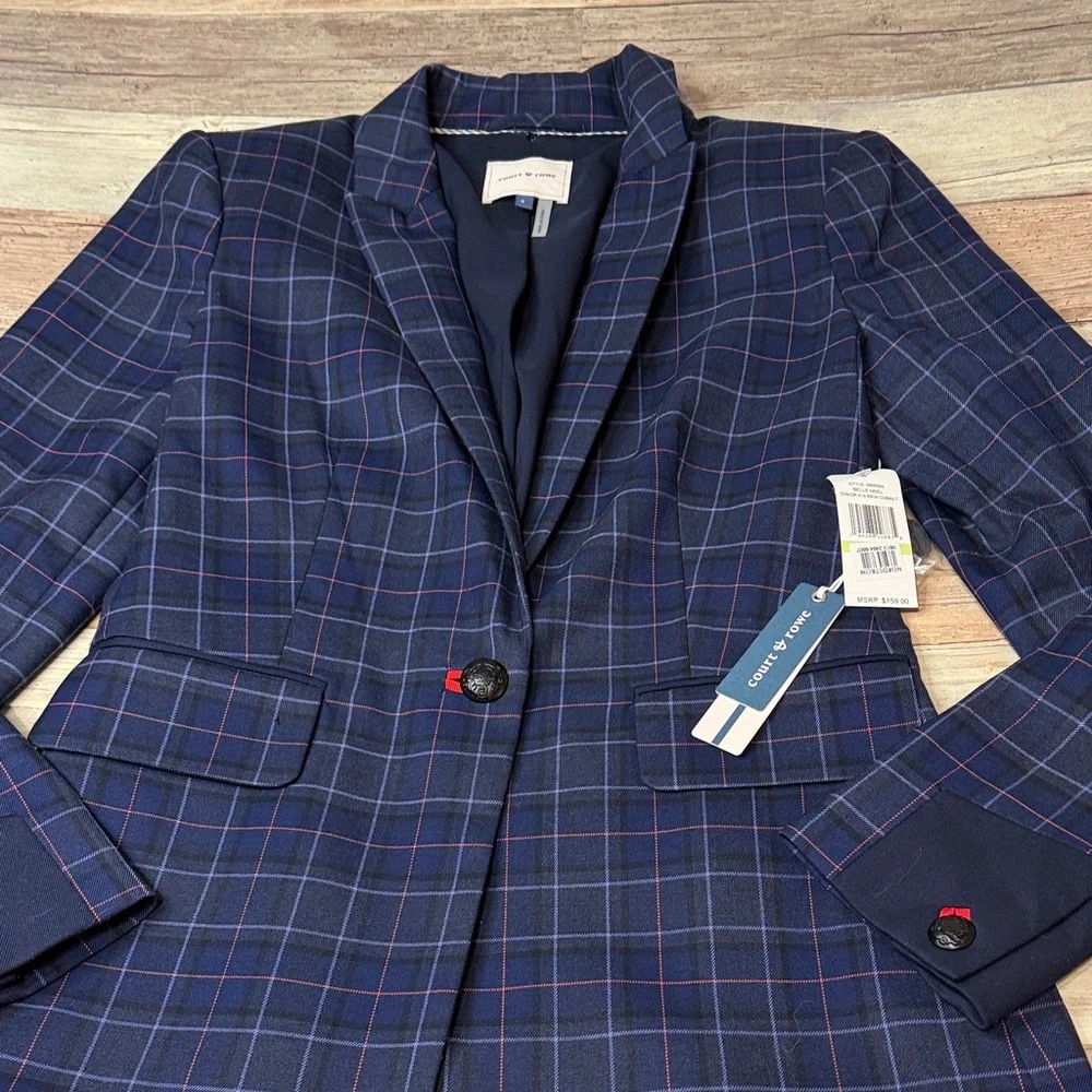 Court & Rowe Belle Noel Plaid Blazer NEW 4 - Picture 4 of 5